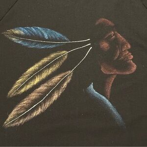 Vintage Sunbelt Pullover Black Native American Chief XL Extra Large Made In USA